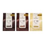 Callebaut, fondente, al latte e bianche gocce di cioccolato (3 x 2,5 kg Bundle)