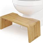 Squatty Potty Oslo - Sgabello da bagno pieghevole in bambù, altezza 17 cm, colore: Marrone