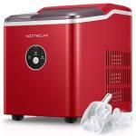 Macchina Ghiaccio 14KG/24h, 2L Professionale, Pronto in 6-8 Minuti, Silenzioso, Ice Maker per Casa/Bar, NORTHCLAN (Rosso)