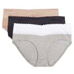 Warner's Women's No Pinching No Problems Confezione da 3 Hipster in cotone con mutandine in pizzo - multicolore - S