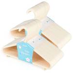 ilauke 60 Pezzi Appendiabiti In Plastica Per Bambini,Salvaspazio Grucce in Plastica Beige Antiscivolo per Vestiti per Bambini Con Barra Per Pantaloni per Unisex Bambino Neonati 28,5 X 17,5 cm,Beige