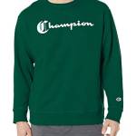 Champion Powerblend Fleece Crew, Script Inglese Antico Pullover, Forest Peak Verde-586nja, Medium Uomo