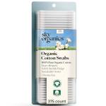 Sky Organics Organic Cotton Swabs for Sensitive Skin, 100% Pure GOTS Certified Organic for Beauty & Personal Care, 375 ct.