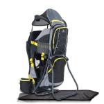 DROMADER Zaino Porta Bimbi - Zaino Comodo per i Genitori - Pratiche Tasche - Specchio Laterale - Zaino Bambino Trekking con Copertura Antipioggia e Tettuccio Parasole - Nero e Giallo