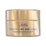 Bionike Defence My Age Gold - Crema Viso Intensiva Fortificante Notte Anti Age, Ripara, Fortifica E Rimpolpa Le Pelli Mature, Dona Idratazione Ed Elasticità Alla Pelle, 50 Ml