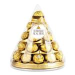 Ferrero Rocher - 28 Specialità al Cioccolato al Latte e Nocciola, Racchiuse in una Scatola a Piramide Ottimale come Regalo a San Valentino, Confezione da 350 gr