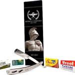 Rasoio a Mano Libera Mars di Roman Empire Shaving | Rasoio per Uomo Professionale da Barbiere per Barba, Baffi e Contorni con Set di 20 Lamette (Astra-Derby-Shark-Treet)