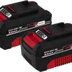 Einhell Originale PXC Twin Pack 4,0 Ah Batterie, 18 V, Per tutti i dispositivi Power X-Change, Gestione dinámica della batteria, cicli di ricarica ada), Confezione da 2, nessun caricabatterie