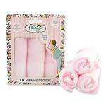 The Vintage Cosmetic Company Dual-Sided Make-up Removing Reusable Cloths Soft Material Washable Pink Design Pack of 3