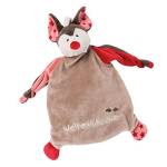 NICI Pipistrello Weltentdecker 25 x 25 cm – Coperta per Neonati Piccoli Peluche Copertina Bambine, Colore Grigio/Rosso, 46735