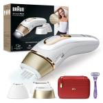 Braun Silk-expert Pro 5 Epilatore Luce Pulsata, Alternativa al Laser, Ideale per Zone Sensibili, Viso, Bikini e Ascelle, 3 Accessori, Rasoio, Custodia Viaggio, Idea Regalo, PL5267 Bianco e Oro