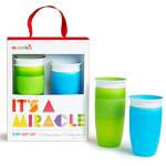 Munchkin® It's a Miracle® - Set regalo con tazza da 360 beccucci da 360 ml, include una tazza Miracle® da 360 ml, colore: blu/verde