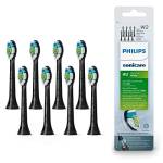 Testine per spazzolino sonico Philips Sonicare Original W2 Optimal White Standard - Confezione da 8 unità in nero (modello HX6068/13)