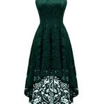 Dressystar Vokuhila - Abito da cocktail in pizzo, sexy, con spalle scoperte, verde, XXXXL