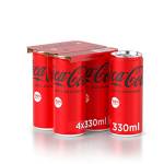 Coca-Cola Zero Zuccheri – 4 Lattine da 330 ml, Tutto il Gusto della Formula Coca-Cola Senza Calorie, Lattina 100% riciclabile, Bevanda Analcolica con Edulcoranti