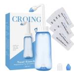 CROING ???????????????????????????????????????? ???????????????????????? - 120 x Sale + 1 x Neti Lota Bottiglia (300ml ) - Irrigatore Nasale per Lavaggi Nasali Neti Pot per Irrigazione Nasale con due 