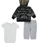 Carter's Baby Boys 3-Piece Short-Sleeve Safari Bodysuit, Grey, 6M