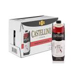 Castellino Vino Rosso d'Italia, Vino Italiano dal Gusto Avvolgente e Profumo Fruttato, 11.5% Vol, Confezione con 10 Brick da 1 L