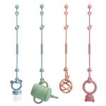 CLDY Soother Chains - Catenella per ciuccio, in silicone, senza BPA, per giocattoli, con cinghie di sicurezza per passeggino, seggiolone, seggiolino auto, 4 pezzi (conchiglia e stelle marine)