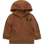 Carhartt Boys' Long-Sleeve Half-Zip Hooded Sweatshirt, Brown, 2T