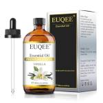 EUQEE Olio Essenziale Vaniglia 118ml, Vaniglia Oli Essenziali Naturali Puri al 100%, Grado Terapeutico Olio Essenziale per Diffusori, Bagno, Aromaterapia, Massaggi