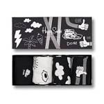 Happy Socks Whites Set Calzini, Black And White Gift Box 4er Pack, 41-46 (Pacco da 4) Unisex