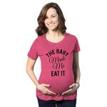 Crazy Dog Tshirts - Maternity The Baby Made Me Eat It Funny Announcement Graphic Pregnancy T Shirt (Heather Pink) - S - Divertente Magliette di maternità