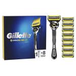 Gillette ProShield REGOLABARBA UOMO, 1 Rasoio a Mano Libera, 9 Lamette da Barba da 5 Lame, Delicatezza Insuperabile con Manico Cromato, Idea Regalo Uomo