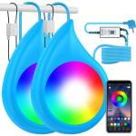 LyLmLe Luci Piscina LED 40W Doppia Luce per Piscina Gigante con 6,5m Cavo, Luce Subacquea Controllata da App con Timer, Colori Multipli DIY, Impermeabile IP68 per Piscina Interrata Fuori Terra