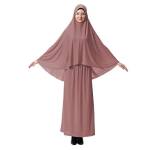 XINFU, Vestito da Donna Musulmana Islamico khimar, 2 Pezzi, Morbido e caratteristico Vestito da Preghiera Hijab Abaya (10 Colori Disponibili) - Rosa - S