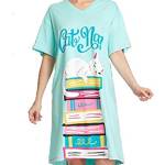 Hatley Sleepshirt Maglia Lunga da Notte, Kitty Cat Libro Club, Etichettalia Unica Donna