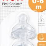 NUK - First Choice , Tettarella anti-coliche, 2 pz., Bianco (Transparent), S