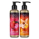 Set di Oli per Massaggi Sensuali 2x200ml - Commestibile - Oli Essenziali di Mandorle e Vinaccioli - Olio per Corpo per Lei e Lui - Olio per Momenti Emozionanti - Olio per Massaggi Rilassante