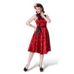 Hell Bunny dell'abito TATTOO FLOCK DRESS rosso 36