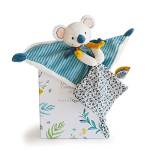 Doudou et Compagnie Koala DC3668 - Trapunta piatta, 25 cm, colore: Blu multicolore