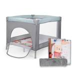 Innovaciones MS 830108 - Box Quadrato per Bambini da 3 Pezzi Lettino da Viaggio con Materasso e Borsa Pieghevole, Grigio