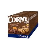 CORNY Original | 60 Barrette ai Cereali con Cioccolato al Latte, 10 Confezioni da 6 Barrette x 25 g, Senza Olio di Palma, Senza Conservanti, Cacao Certificato Rainforest Alliance