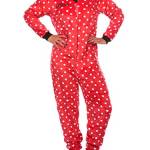 Disney Pigiama Interi a Maniche Lunghe per Donna Topolina Minnie Mouse Rosso Medium