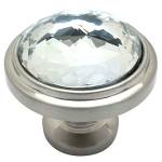 Cosmas 5317sn-c satin nickel cabinet Hardware Round knob with Clear Glass – 1 – 1/10,2 cm diametro, Metallo Vetro, Satin Nickel, confezione da 5