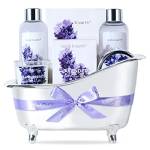 Lavanda Regalo Donna Set da Bagno 7 Pezzi Body&Earth, Regalo Donna Compleanno, Regalo Festa Della Mamma,Confezione Idee Regalo Donna