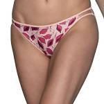 Vanity Fair Intimo da donna Illumination String Panties, Seta Stretch & Satin Trim in stile bikini, Stampa con foglie rotanti, 7