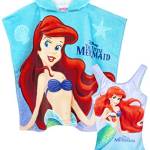 Disney Set Poncho Costume da Bagno e Asciugamano con Cappuccio Sirenetta 3-4 Anni