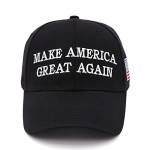 NDLBS, Cappello da Baseball Regolabile con Scritta "Make America Great Again" e Scritta "Donald Trum", 2 Confezioni - Nero - Taglia Unica