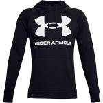 Under Armour Rival Felpa con cappuccio in pile, con logo grande, Uomo, Felpa, Rival Fleece Big Logo Hd, nero (001)/bianco onice., 3X-Large Tall