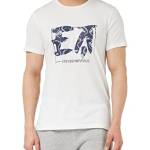 Emporio Armani Maglietta Da Uomo Graphic Patterns Crew Neck, T-shirt Uomo, Bianco (White Ea Print), M