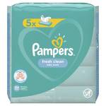 Pampers Fresh Clean Baby - Salviette umidificate, 260 salviettine (5 x 52), profumo delicato, adatto anche per mani e viso, 52 pezzi (confezione da 5)