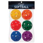 Champion Sports Plastic Softball-Baseball Balls For Batting Practice-Set Of 6