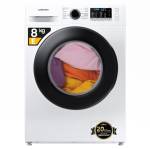 Samsung Lavatrice Slim Crystal Clean WW80AGAS21AE/ET Libera Installazione, 8 Kg, 1200 RPM, Ecobubble, Vapore, Carica Frontale, No Wifi, 60l x 85h x 45p cm