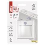 EMOS Luce notturna a LED dimmerabile, presa con sensore di movimento e sensore crepuscolare e timer, luce di orientamento per cameretta dei bambini, scala, camera da letto, cucina, corridoio