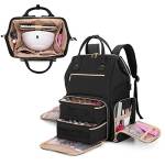 BAFASO Zaino Organizer per Smalti per 56 Flaconi e una Lampada per Unghie, Borsa Organizer per Smalti con 2 Tasche Rimovibili (Solo Borsa), Nero